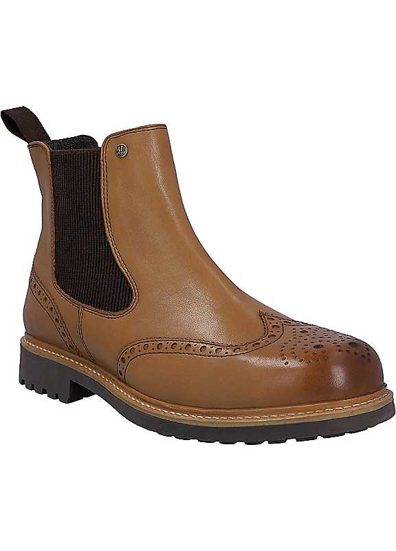 Hunter Tan Cawdor Brogue Dealer Boots Size 8
