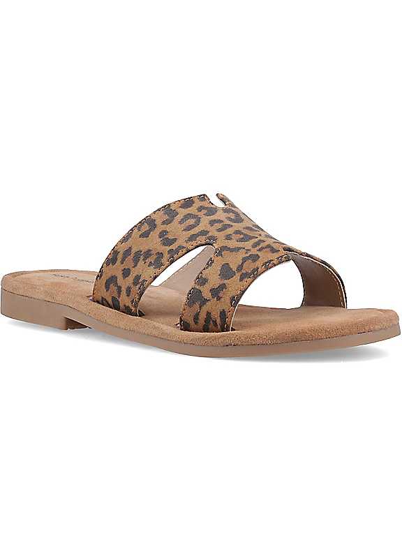 Hush Puppies AZALEA MULE Women's Leather Wedge Mules Sandals Brown UK 6 - Image 7