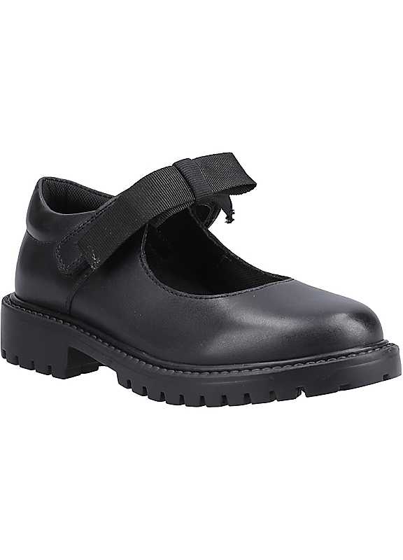 Hush Puppies Women's Black Astrid Bow Leather Junior Shoes Uk Size 1 - Image 7