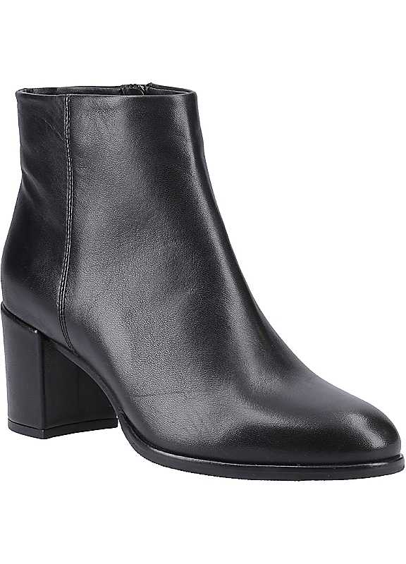 Hush Puppies Claridy Women's Ankle Boots in Black Leather with High Heel and Zip Fastening, UK Size 6 - Image 7