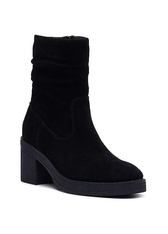 Hush Puppies Women's Black Flora Ruched Ankle Boots - Size 4 - Image 3