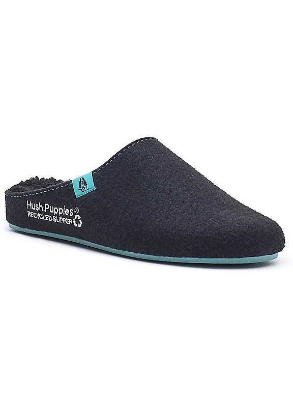 Hush Puppies Men's Black The Good Polyester Turquoise Slippers - Size 11 - Image 4