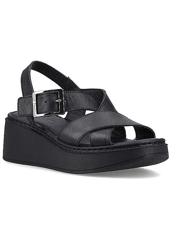 Hush Puppies Women's Black Bretta Wedge Sandal In | Size: 8 - Image 4