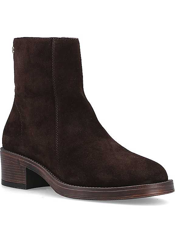 Hush Puppies Ayla Womens Ankle Boots in Brown Leather, UK Size 3, High Heel Casual Zip Boots - Image 4