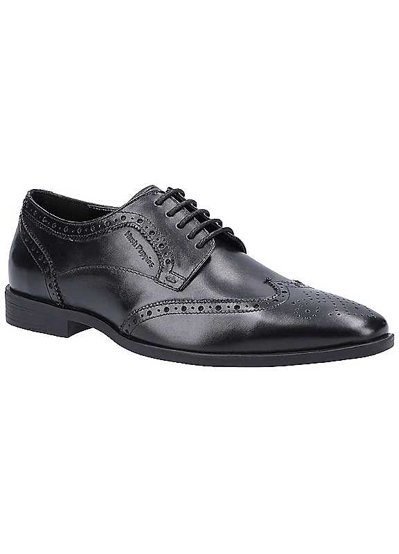 Hush Puppies Black Elliot Brogue Size 7
