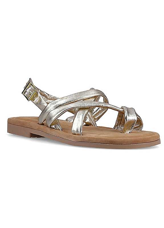 Hush Puppies Women's Gold Hope Leather Sandals - Size 4 - Image 7