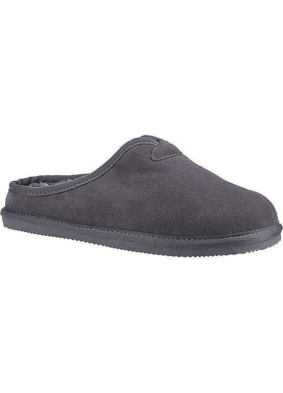 Hush Puppies Conrad Mule Slippers for Men in Grey, UK Size 7, Suede Upper with Memory Foam Insole - Image 9