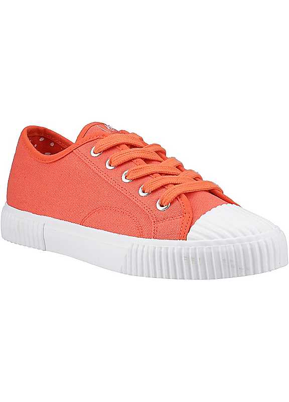 Hush Puppies Orange Freya Canvas Trainers Size 7