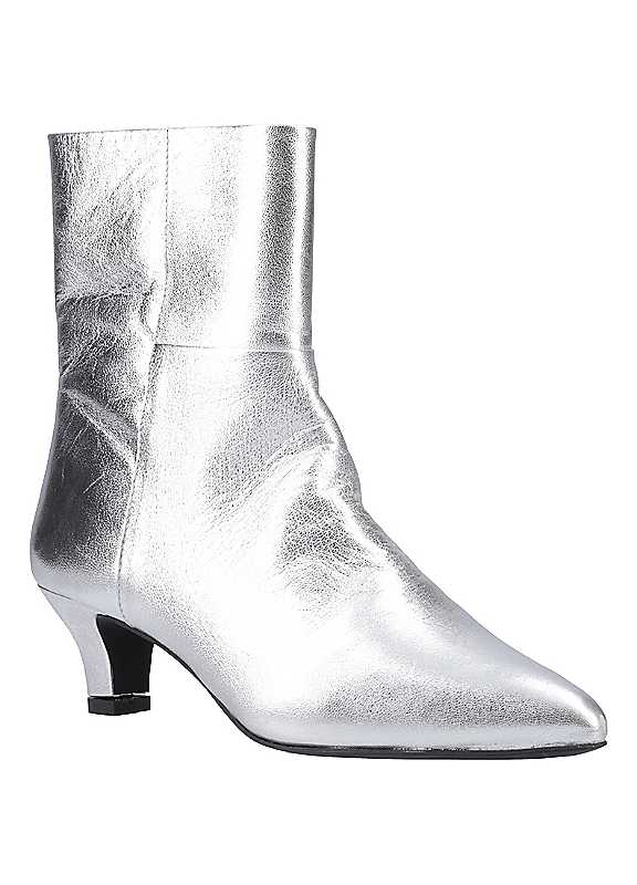 Hush Puppies Nahla Women's Kitten Heel Ankle Boots in Silver UK 5 - Image 4