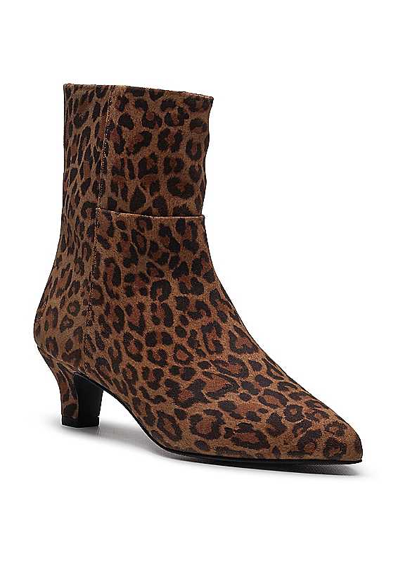 Hush Puppies (, ) Nahla Heel Leather Women's Leopard Heeled Ankle Boots - Image 5