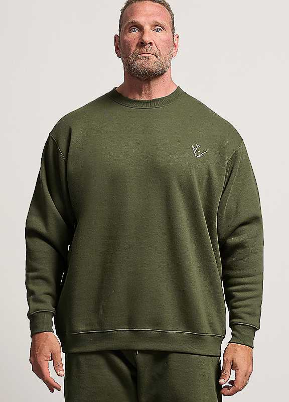 Badrhino Men's Olive Logo Sweatshirt In | Size: 3XL - Image 2