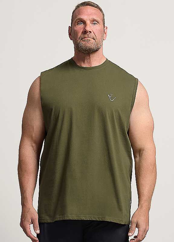 Badrhino Men's Olive 'Rest Day' Vest In | Size: 4XL - Image 2