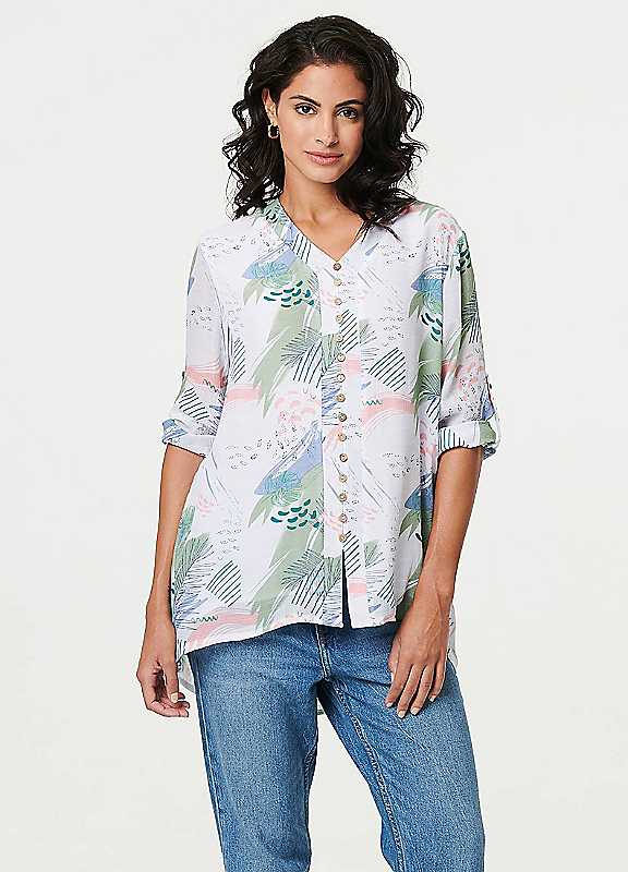 Freemans Sage Izabel London Abstract Threequarter Sleeve Relaxed Blouse Size 12