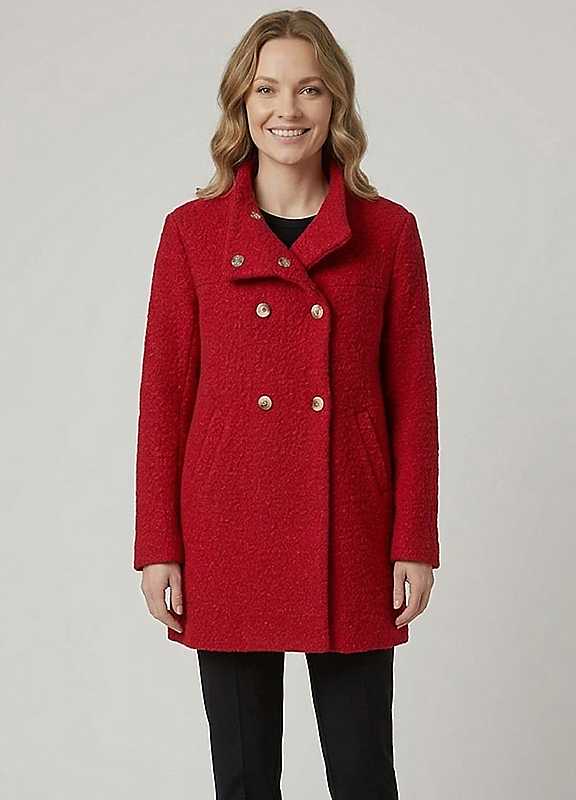 Izabel London Red Double Breasted Teddy Coat - 16 - Image 2