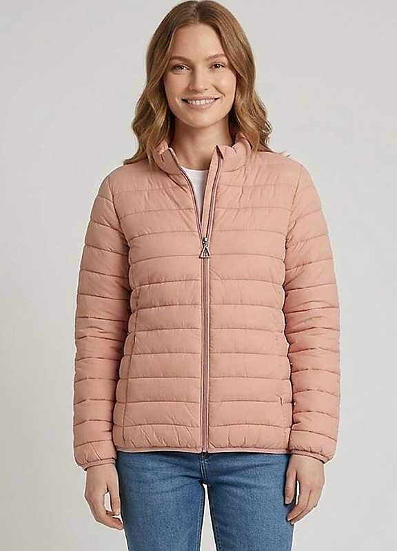 Izabel London Women's Pink High Neck Zip-Up Padded Puffer Jacket In | Size: 14 - Image 2