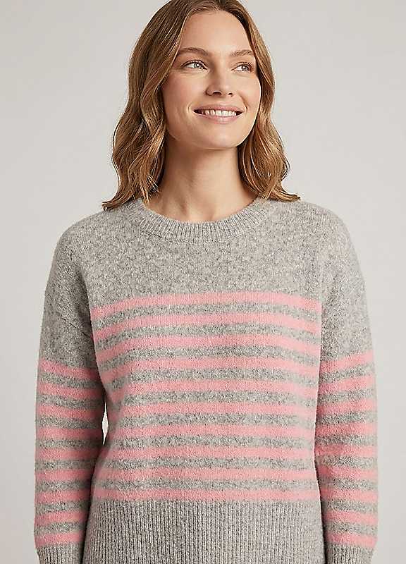 Izabel London Women's Multicolor Striped Print Drop Shoulder Jumper | : Size 16 - Image 2