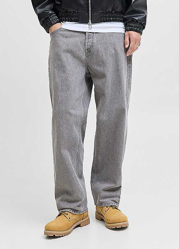 Jack & Jones Grey Denim Jack Jones Alex Grey Baggy Jeans