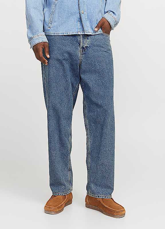 Jack & Jones Blue Denim Jack Jones Alex Mid Blue Baggy Jeans