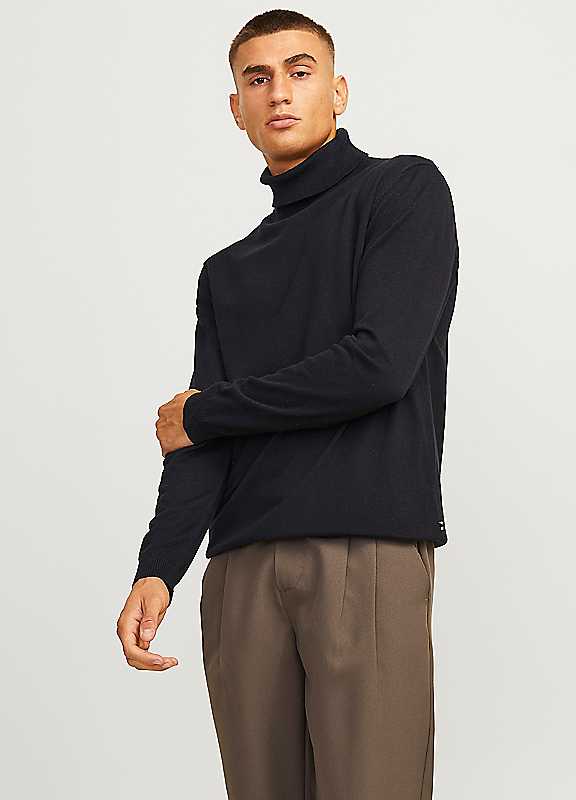 Jack & Jones Roll Neck Knitted Jumper, Black, Size Xl, Men - Image 6