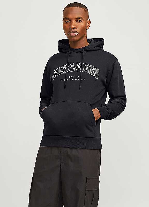 Jack & Jones Black Jack Jones Caleb Varsity Sweat Hoodie