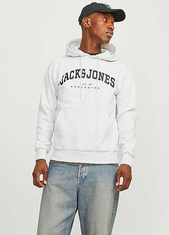 Jack & Jones White Jack Jones Caleb Varsity Sweat Hoodie