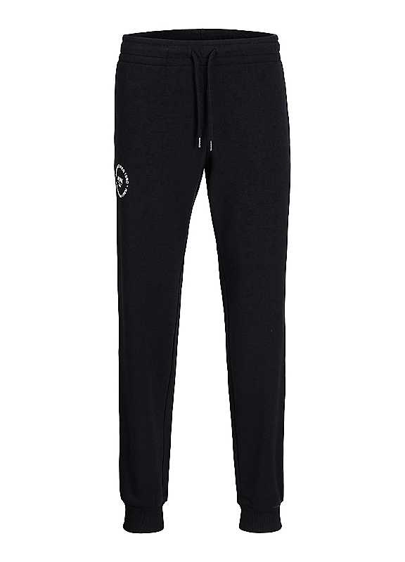Jack & Jones Black Jack Jones Drawstring Elasticated Waist Cuffed Sweatpants Medium