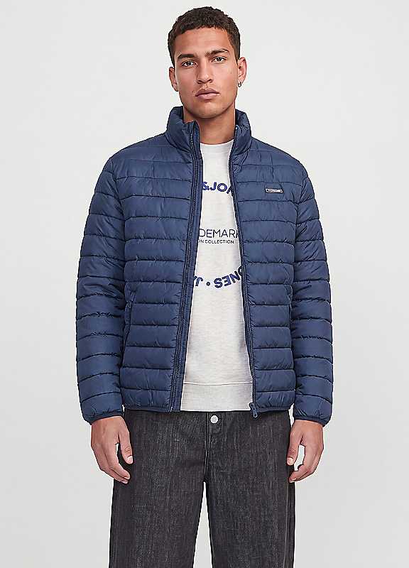 Jack & Jones Elvis Light Puffer Jacket With Collar - Navy - Image 2