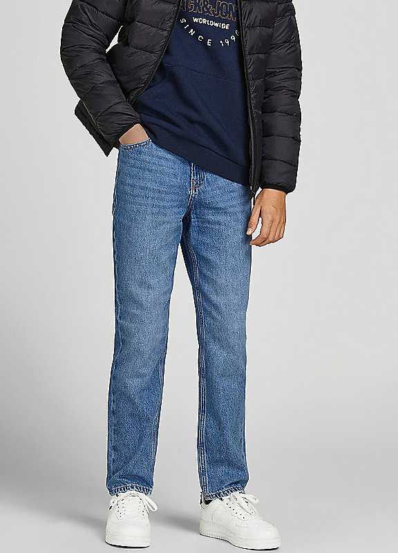 Jack & Jones Boys Blue Jack Jones Junior Clark Original Straight Jeans 12Y Kids