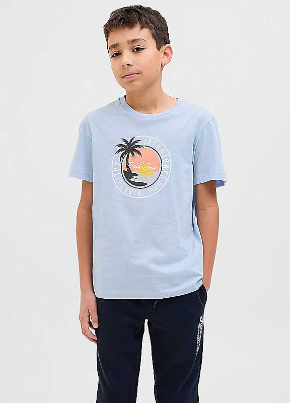 Jack & Jones Boys Blue Jack Jones Junior Crew Neck Tshirt 16Y Kids
