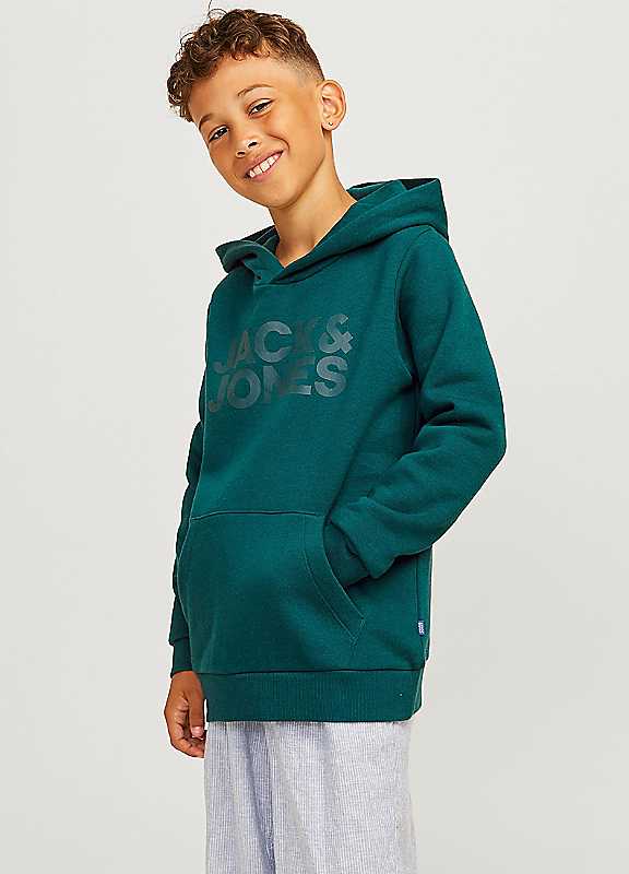 Jack & Jones Boys Teal Jack Jones Junior Hooded Sweatshirt 16Y Kids