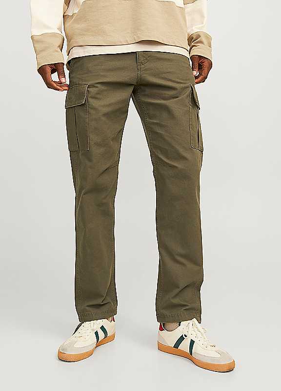 Jack & Jones Olive Night Jack Jones Kane Barkley Cargo Pants Large
