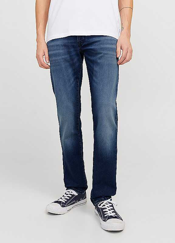 Jack & Jones Blue Denim Jack Jones Mike Dark Blue Tapered Jeans
