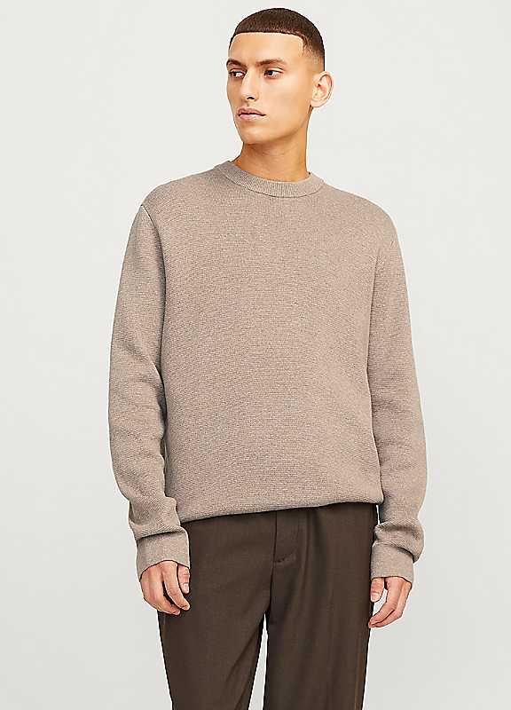 Jack & Jones Beige Jack Jones Milano Stitch Sweatshirt Medium