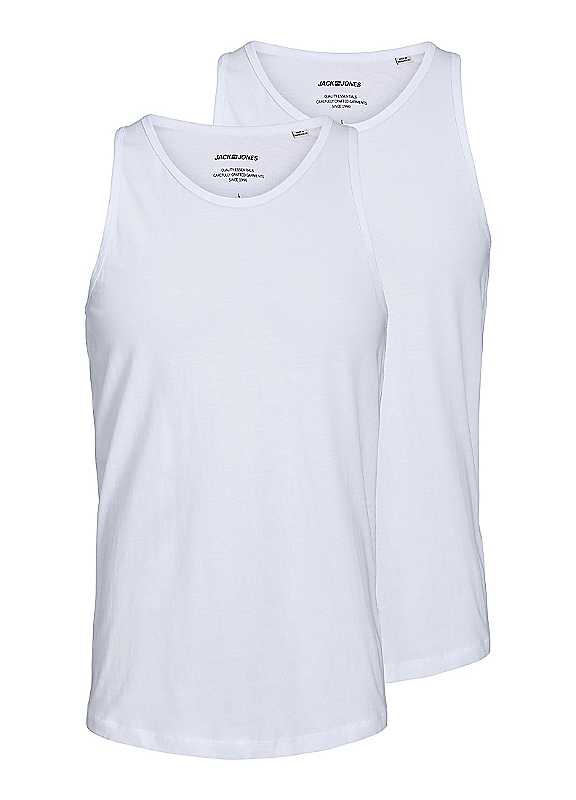 Jack & Jones White Jack Jones Pack Of 2 Tank Tops Medium