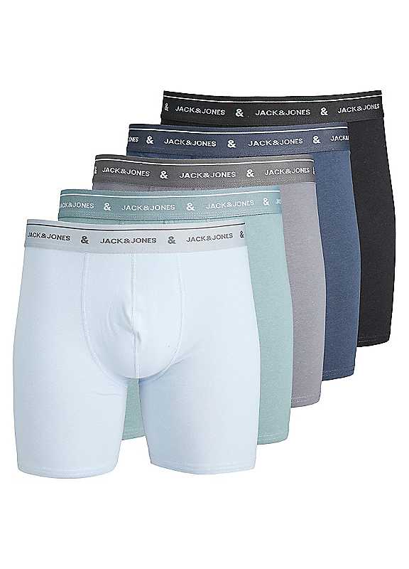 Jack & Jones Multi Jack Jones Pack Of 5 Jersey Boxers Large