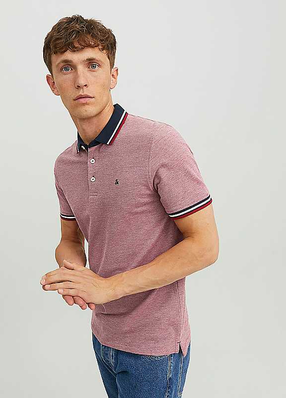 Jack & Jones Men's Red Polo Shirt Paulos - Image 2