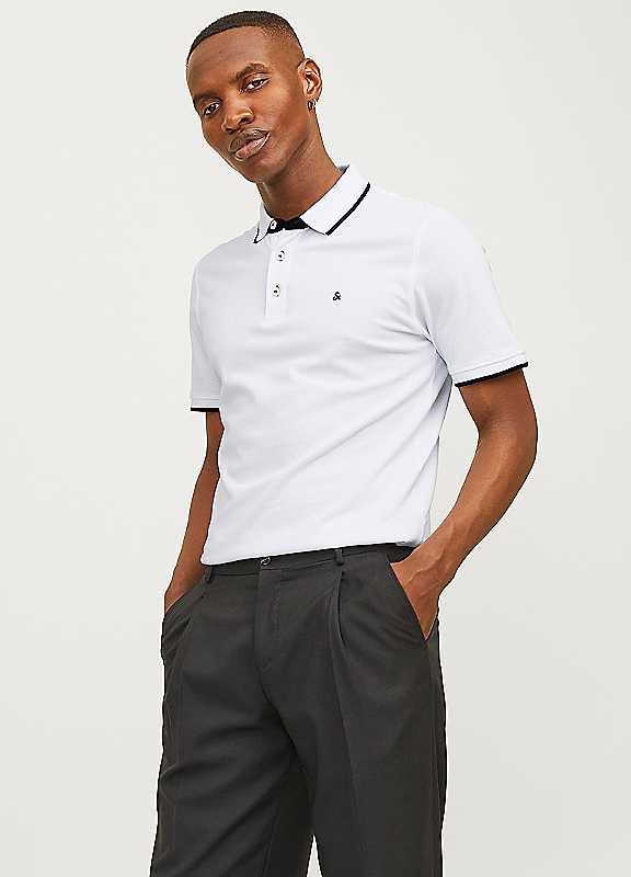 Jack & Jones Jack & Jones Paulos Tipped Polo Shirt, White, Size Xl, Men - Image 4