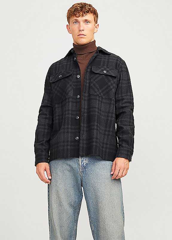 Jack & Jones Black Jack Jones Raymond Check Long Sleeve Shirt Small