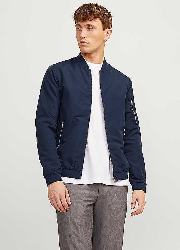 Jack & Jones Navy Blazer Jack Jones Rush Bomber Jacket Large