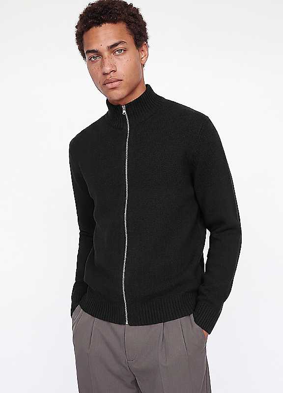 Jack & Jones Black Jack Jones Soho Knit Zip Cardigan