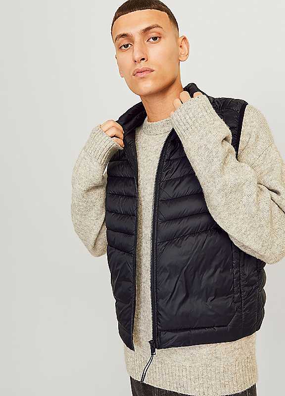 Jack & Jones Black Jack Jones Sprint Quilted Gilet Extra Small