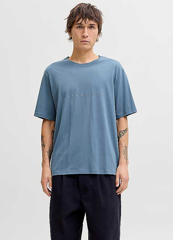 Jack & Jones Men's Blue T-Shirt Star - Image 2
