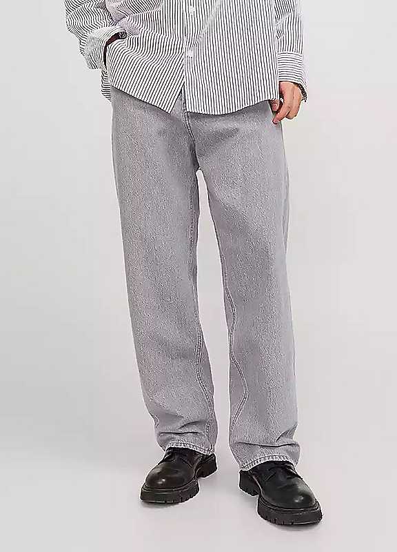 Jack & Jones Grey Jack Jones Wide Leg Jeans 33R