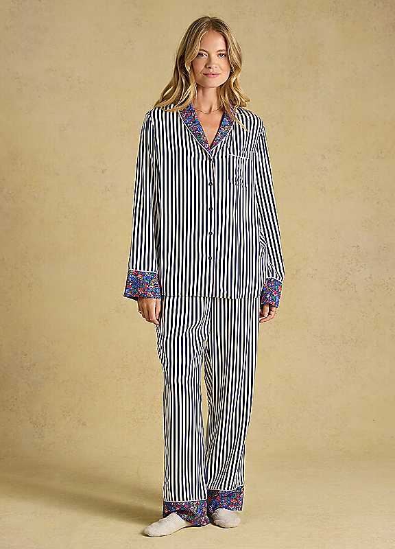 Joules Navy/White Alma Stripe Pyjama Set