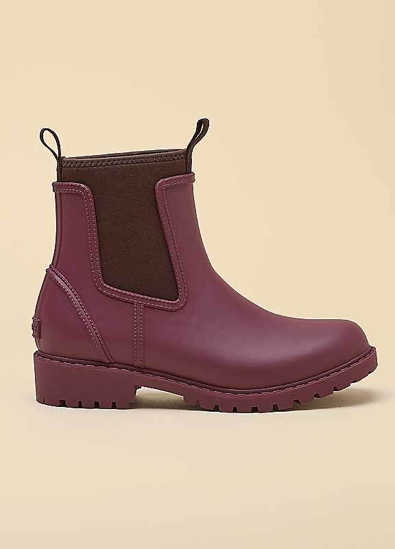 Joules Oakfield Cherry & Chocolate Neoprene Lined Ankle Wellies - Image 3