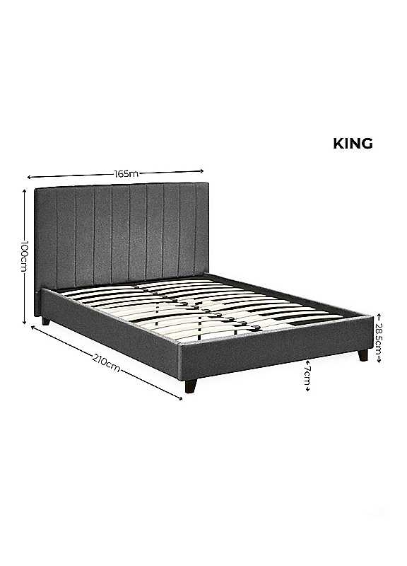Julian Bowen Dark Grey Aylen Upholstered Bed Frame - Image 3