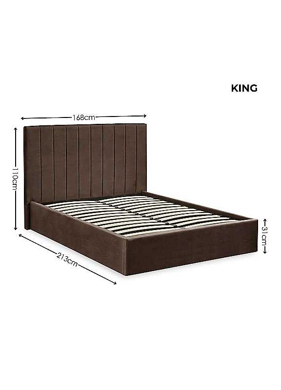 Julian Bowen Choc Brown Aylen Upholstered Ottoman Bed - Image 3