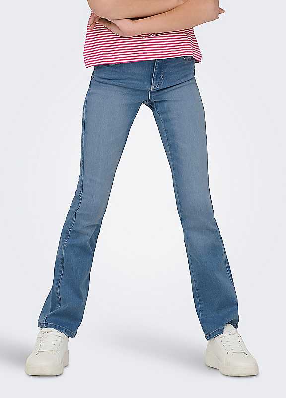 Only Kids Girls Royal Life Flared Jeans, Light Blue Denim, Size Age: 8 Years - Image 2