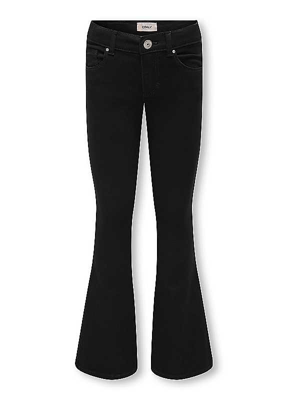 Only Kids Girls Royal Flare Jeans, Black, Size Age: 11 Years - Image 3