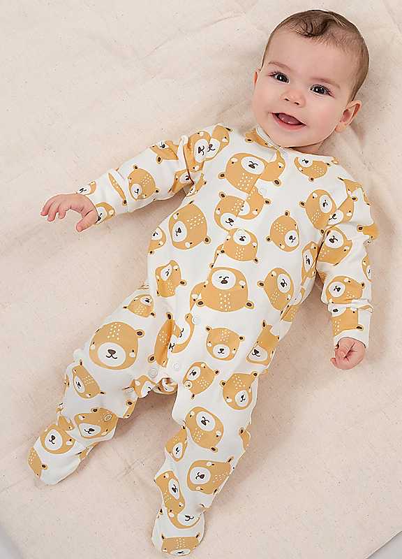 Kite Unisex Beige Baby Teddy Sleepsuit In | Size: Newborn - Image 2
